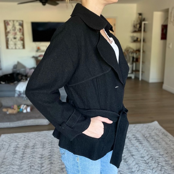 Sandro Paris Wool Belted Pea Coat - Picture 4 of 10